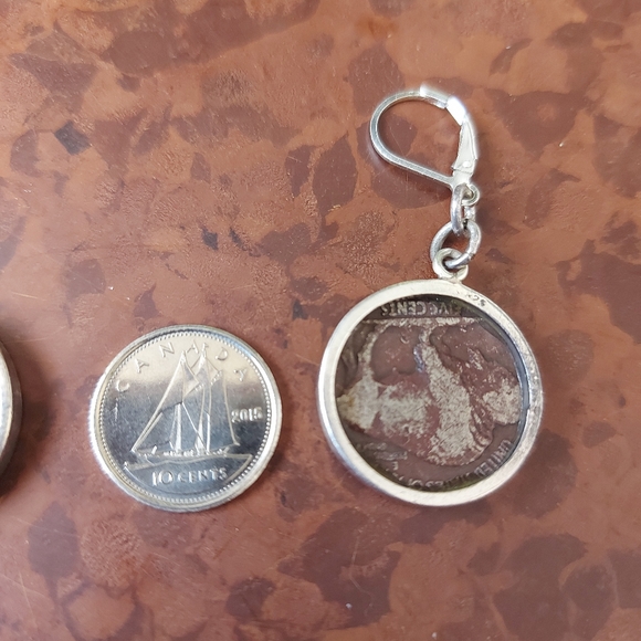 Silver 925 Old American Nickel Coin Earrings - Picture 2 of 6